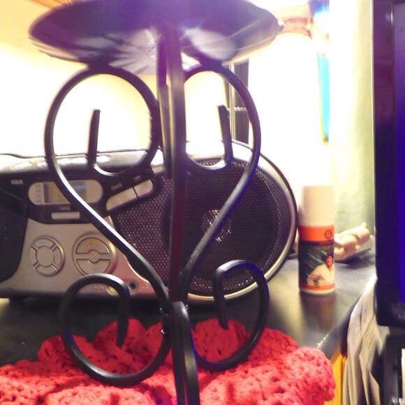 LARGE STURDY PARTYLITE BLACK CANDLE HOLDER - Picture 3 of 6